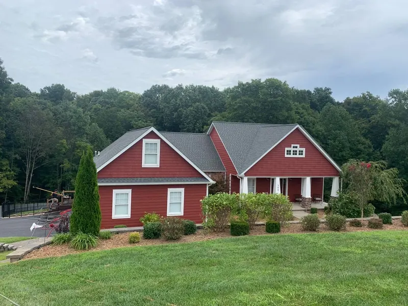 Red two-story home